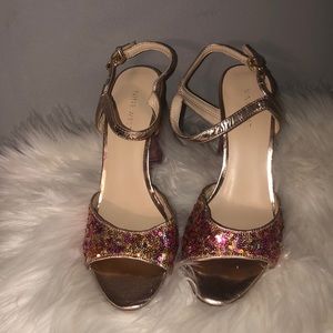 Nine West Sequin Block Heel